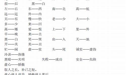 带一对反义词的四字成语_带一对反义词的四字成语有哪些